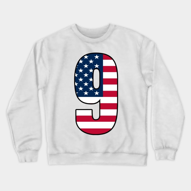 Number 9 Star Spangled Banner Crewneck Sweatshirt by la chataigne qui vole ⭐⭐⭐⭐⭐